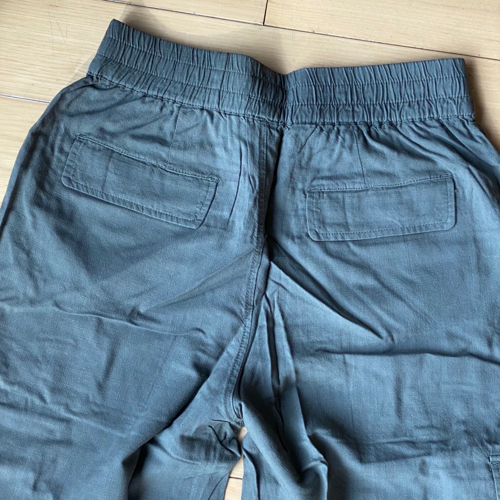 NWT Marine Layer 'Allison Cargo' Wide Leg Pant in Dusty Olive Stretchy Band - S - Picture 9 of 14